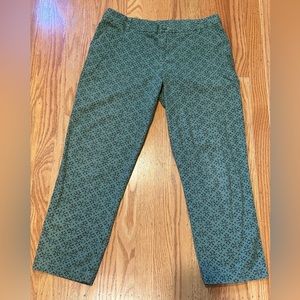 Patagonia Organic Cotton All Wear Stretch Capri Pants Green Desert Diamond Sz 8